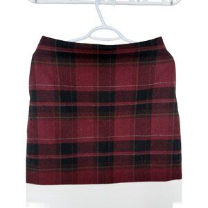Uniqlo red plaid Wool Blend Skirt